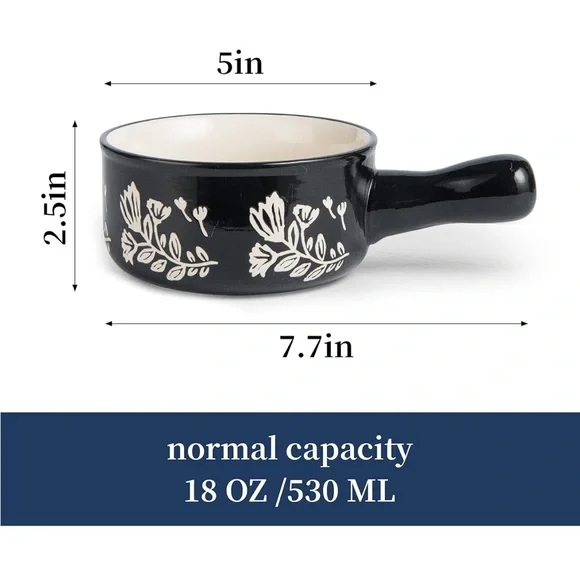 New 4 pc porcelain soup bowls - Picture 4 of 6